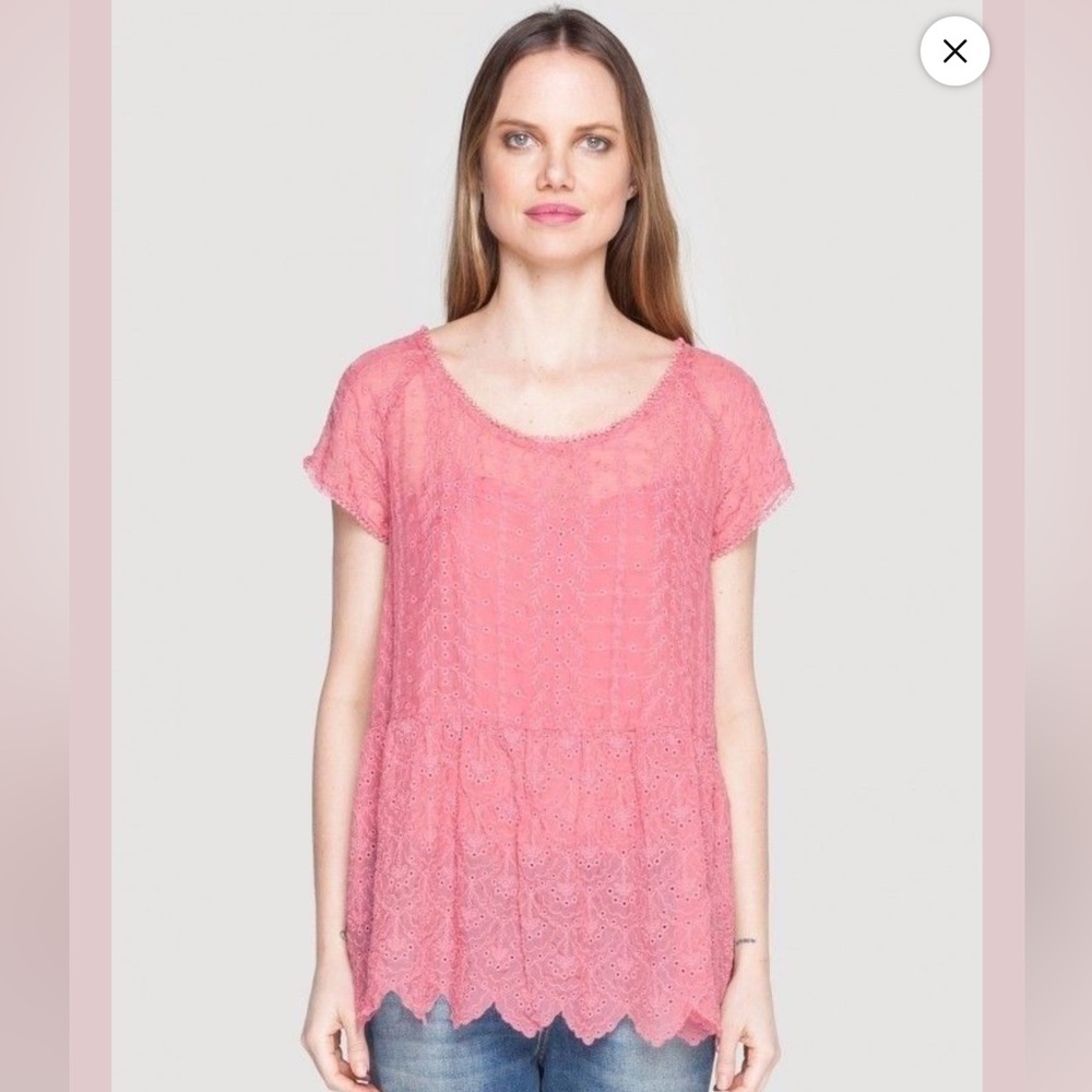 NWT 4 Love&Liberty Johnny Was Embroidered Silk Adelaide Blouse Tunic size M $214